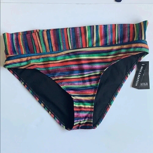 A.N.A Swim Navy Blue Lace Bikini Top, Swim Brief Plus 2X NWT - Picture 11 of 15